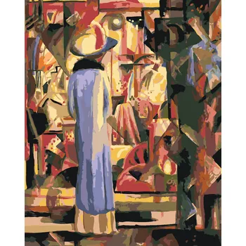 ZUTY Malování podle čísel - VELKÁ SVĚTLÁ VÝLOHA (AUGUST MACKE) Rozměr: 40x50 cm, Rámování: bez rámu a bez vypnutí plátna