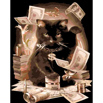 ZUTY Malování podle čísel - ČERNÁ KOČKA Rozměr: 40x50 cm, Rámování: bez rámu a bez vypnutí plátna