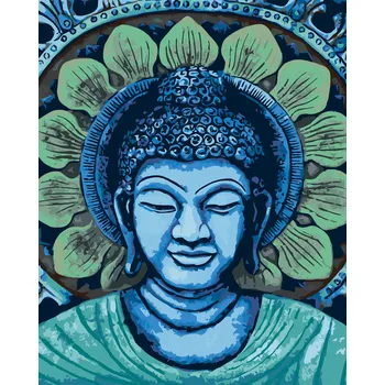 ZUTY Malování podle čísel - ZELENOMODRÝ BUDDHA Rozměr: 40x50 cm, Rámování: bez rámu a bez vypnutí plátna