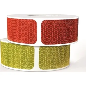 Reflexní značení nákladních vozidel a přívěsů WT-5218, pevné nálepky – PP, žlutá, 50 mm × 50 m