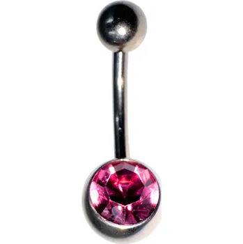 Piercing Piranha titanový piercing banánek s krystalem 5ks :: 1,6 x 11 mm růžová