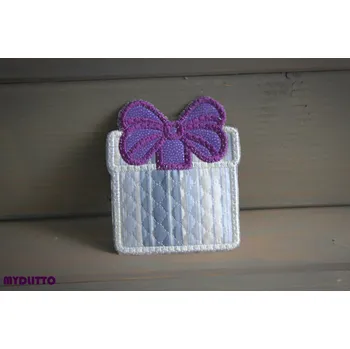 Úložný box Darovací box - vyšívaný - fialová mašle