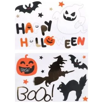 Party dekorace Nálepky - samolepky Happy Halloween - 18 ks