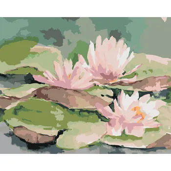 ZUTY Malování podle čísel - RŮŽOVÉ JAPONSKÉ LEKNÍNY Rozměr: 40x50 cm, Rámování: bez rámu a bez vypnutí plátna