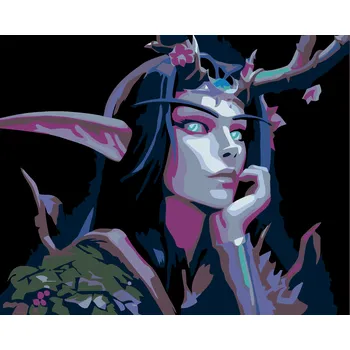 Hračka ZUTY Malování podle čísel - NIGHT ELF Rozměr: 40x50 cm, Rámování: vypnuté plátno na rám