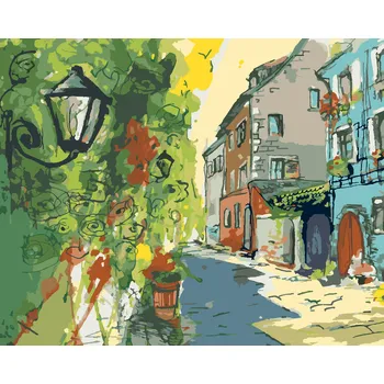 ZUTY Malování podle čísel - MALÁ MĚSTSKÁ ULIČKA Rozměr: 80x100 cm, Rámování: bez rámu a bez vypnutí plátna