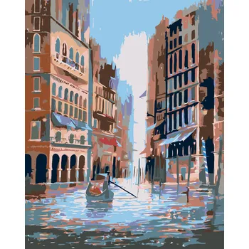 ZUTY Malování podle čísel - PLAVBA MEZI BUDOVAMI Rozměr: 40x50 cm, Rámování: bez rámu a bez vypnutí plátna