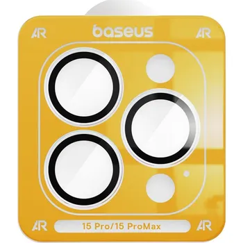 Tvrzené sklo (Temperd Glass) BASEUS pro Apple iPhone 15 Pro / 15 Pro Max - na čočky kamery - černé