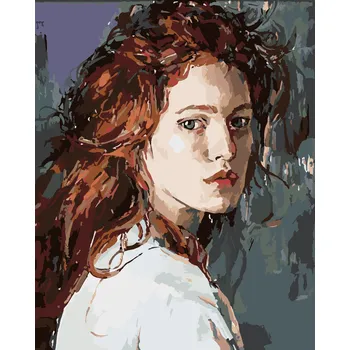 Hračka ZUTY Malování podle čísel - MALOVANÁ ŽENA SE ZRZAVÝMI VLASY Rozměr: 40x50 cm, Rámování: vypnuté plátno na rám