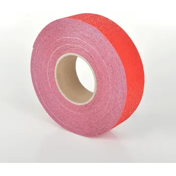 Lepicí páska Odolná, ohebná podlahová páska s protiskluzovým povrchem WT-5845 – PU, červená, 50 mm × 25 m
