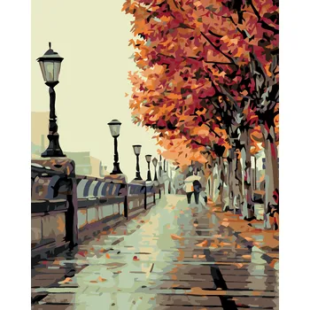 ZUTY Malování podle čísel - PODZIMNÍ PROCHÁZKA Rozměr: 40x50 cm, Rámování: bez rámu a bez vypnutí plátna