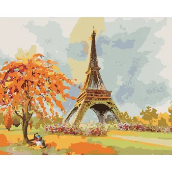 ZUTY Malování podle čísel - EIFFELOVA VĚŽ NA PODZIM Rozměr: 40x50 cm, Rámování: bez rámu a bez vypnutí plátna