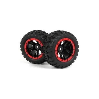 RC vybavení 1:16 BlackZon Slyder MT/ST: Nalepené gumy MT s červenými disky (2 ks)