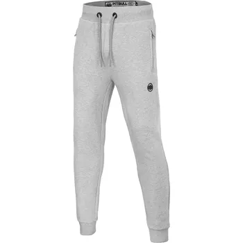 PitBull West Coast - pánské tepláky SMALL LOGO premium pique šedý melír 2XL