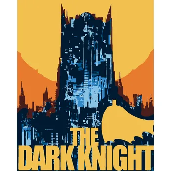 ZUTY Malování podle čísel - TEMNÝ RYTÍŘ (BATMAN) Rozměr: 40x50 cm, Rámování: bez rámu a bez vypnutí plátna