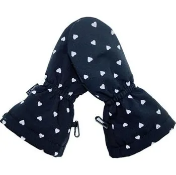 Zimní softshellové rukavice Fantom s cordurou Srdíčka s reflexním potiskem - sněhové palčáky černé velikost rukavic 2-3 roky (2)