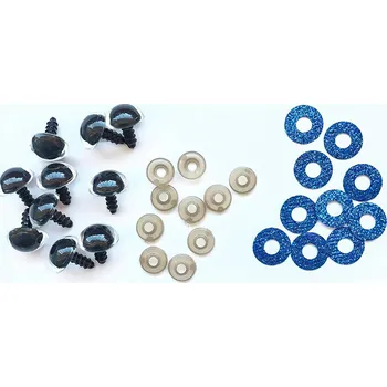 Bezpečnostní oči, tmavě modrá lesklá podložka, průměr 14mm