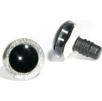 Oči s pojistkou 3D Ø 20 mm, stříbrná