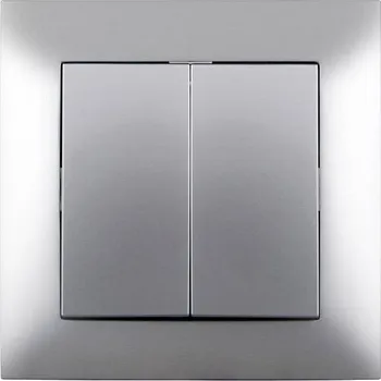 vypínač ENTAC Vypínač dvoupólový, stříbrný