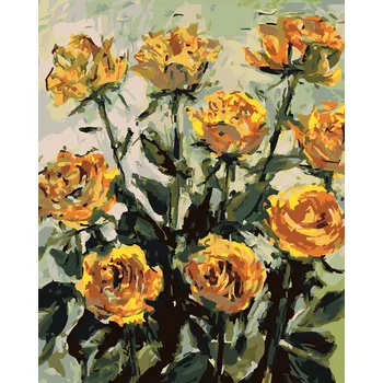 ZUTY Malování podle čísel - KRÁSNÉ ŽLUTÉ RŮŽE Rozměr: 40x50 cm, Rámování: bez rámu a bez vypnutí plátna