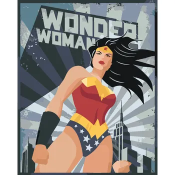 ZUTY Malování podle čísel - WONDER WOMAN HVĚZDA III Rozměr: 40x50 cm, Rámování: bez rámu a bez vypnutí plátna