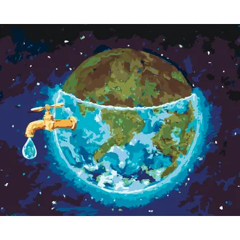 ZUTY Malování podle čísel - ŠETŘENÍ VODY NA ZEMI Rozměr: 40x50 cm, Rámování: bez rámu a bez vypnutí plátna