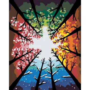 ZUTY Malování podle čísel - ČTVERO OBDOBÍ Rozměr: 40x50 cm, Rámování: vypnuté plátno na rám