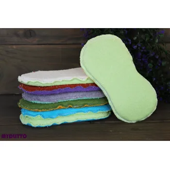 Mycí houbička - Piškotka / bambus / minky (TM 1)