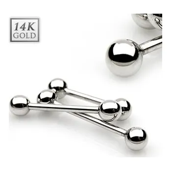 Piercing Šperky4U Zlatý piercing činka, tyčka 1,2 mm - Au 585/1000 - ZL01105-1216-WG