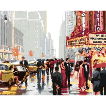 ZUTY Malování podle čísel - DIVADLO V NEW YORKU (RICHARD MACNEIL) Rozměr: 40x50 cm, Rámování: bez rámu a bez vypnutí plátna