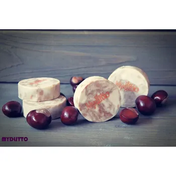 Mýdlo Medový Kaštánek - jemné kaštanové mýdlo (Kaštanové hluboce čistící mýdlo s posilujícím účinkem proti začervenání, je vyrobené v rodinné mydlárně Mydlitto ® pro krásnou a zdravou pokožku.)