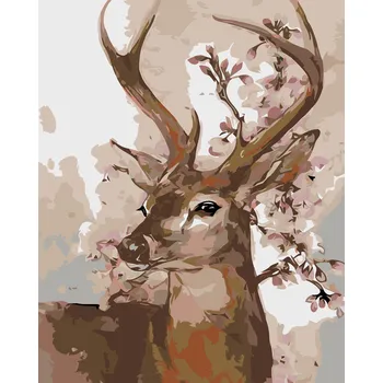 ZUTY Malování podle čísel - JELEN NA JAŘE Rozměr: 40x50 cm, Rámování: vypnuté plátno na rám