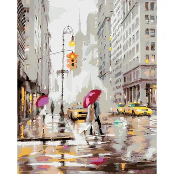 ZUTY Malování podle čísel - PÁR NA PŘECHODU V NEW YORKU (RICHARD MACNEIL) Rozměr: 40x50 cm, Rámování: bez rámu a bez vypnutí plátna