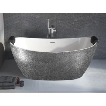 Vana HOPA Volně stojící vana AYLA Glam - stříbrná + Barva - GLAM 02 - stříbrná, Barva sifonu - Grafitová, Rozměr vany - 170 × 80 cm, VANAYLA170GG2