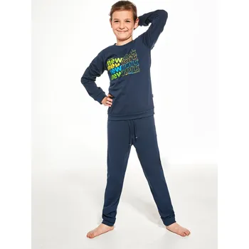 Dětská móda Cornette pyžamo chlapecké 267/151 NEW YORK - tm. modrá, 134-140 (Chlapecké pyžamo Cornette)