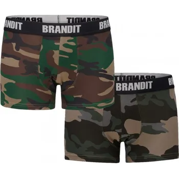 Boxerky Boxerky Brandit Boxershorts Logo woodland-darkcamo - 3XL
