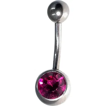 Piercing Piranha titanový piercing banánek s krystalem 5ks :: 1,6 x 11 mm fuchsiová