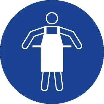 Bezpečnostní příkazové značení, Použijte ochrannou zástěru – fólie, pr. 75 mm