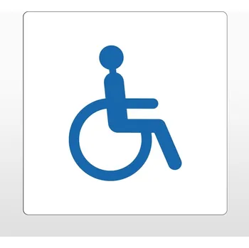 Výstražná páska Samolepicí protiskluzové značení na vozovky, uživatelé invalidního vozíku – PVC, bílá, 800×800 mm