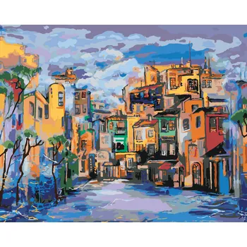 ZUTY Malování podle čísel - Náměstí v mlze Rozměr: 40x50 cm, Rámování: bez rámu a bez vypnutí plátna