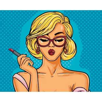 ZUTY Malování podle čísel - POP-ART BLONDÝNA S RTĚNKOU Rozměr: 80x100 cm, Rámování: vypnuté plátno na rám