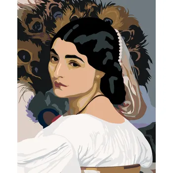 Hračka ZUTY Malování podle čísel - ČERNOVLASÁ ŽENA Rozměr: 40x50 cm, Rámování: vypnuté plátno na rám