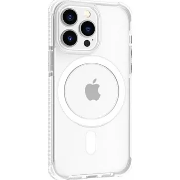 Pouzdro na mobilní telefon Transparentní kryt s barevným rámečkem a MagSafe pro iPhone 15 Pro - bílý