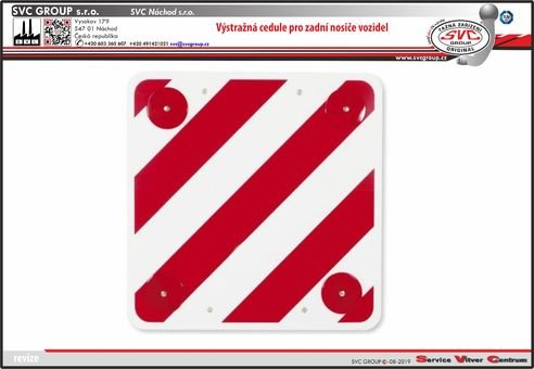 Výstražná cedule pro nosiče zadní nosiče vozidel, SVC Group