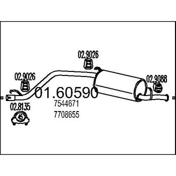 Tlumič výfuku Zadní tlumič výfuku MTS 01.60590