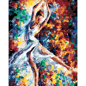 ZUTY Malování podle čísel - TANEČNICE V BARVÁCH Rozměr: 40x50 cm, Rámování: vypnuté plátno na rám