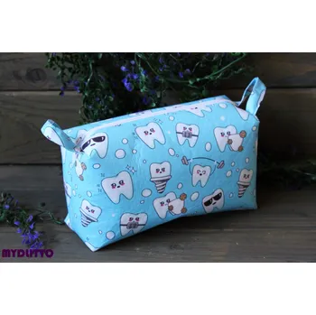 Kosmetická taška COFFRETO - kosmetická taštička modrá - zoubky
