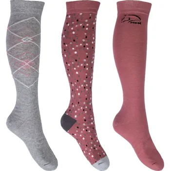 HKM Podkolenky jezdecké Colorado HKM, 3 páry, red/grey 39-42