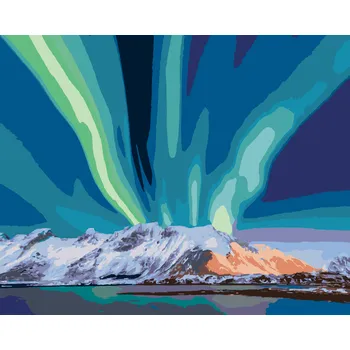 ZUTY Malování podle čísel - HORA A POLÁRNÍ ZÁŘE Rozměr: 40x50 cm, Rámování: bez rámu a bez vypnutí plátna