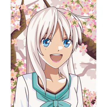 ZUTY Malování podle čísel - ANIME DÍVKA U STROMU Rozměr: 40x50 cm, Rámování: vypnuté plátno na rám